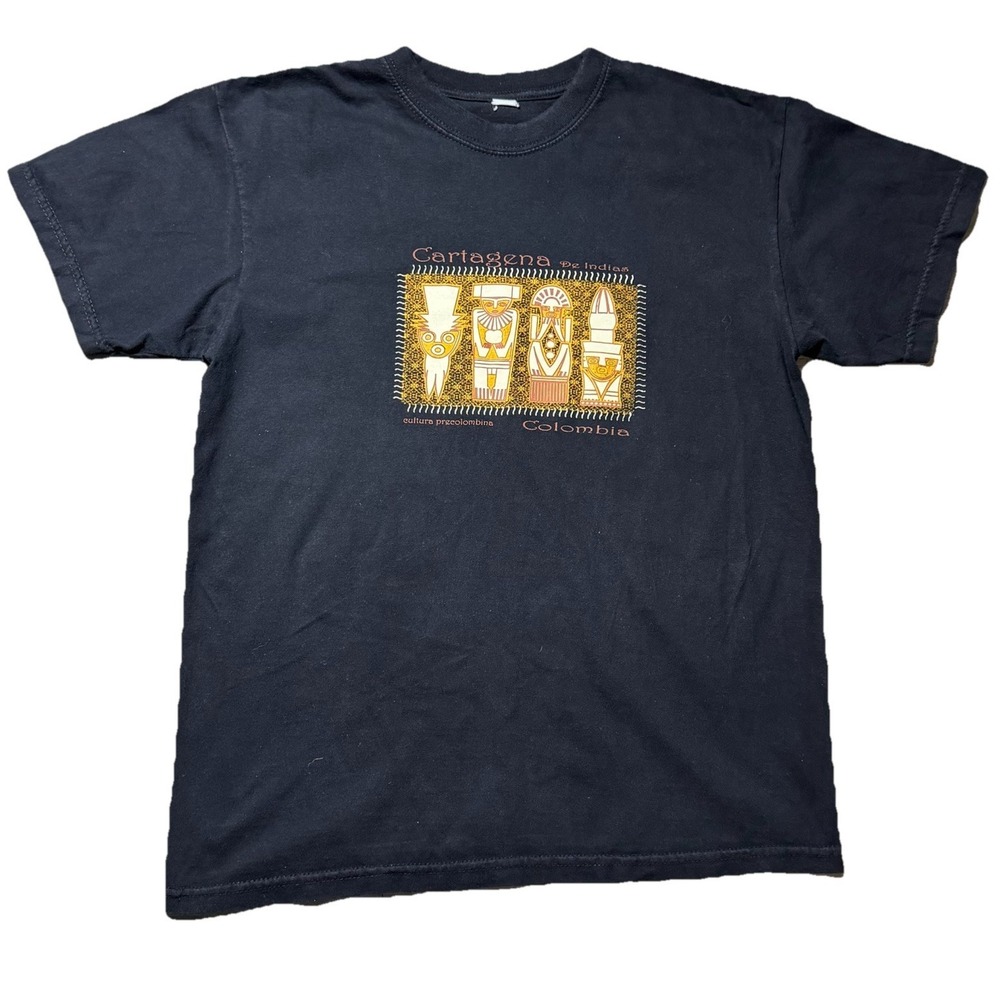 Vintage Cartagena Colombia Pre Columbian Art Tee L